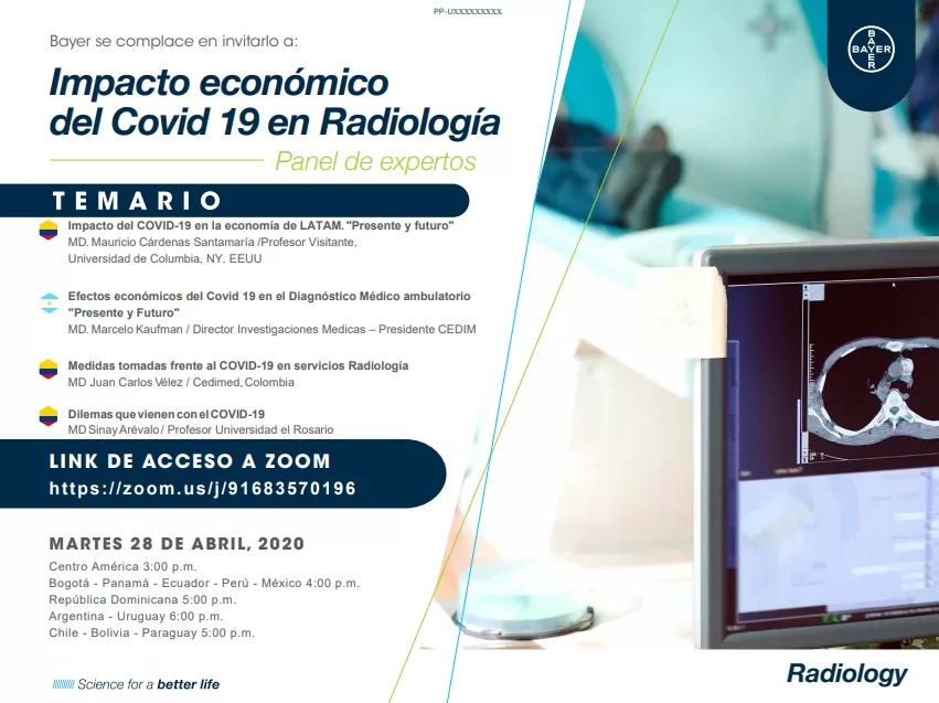 El Dr. Marcelo Kaufman, Presidente de Investigaciones Vasculares estará disertando sobre el impacto económico del Covid 19 en Radiología
